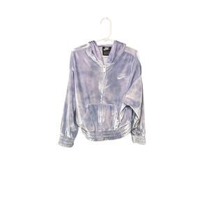 Nike Girls Velour Full Zip Hooded Jacket Lavender 4-5 Years